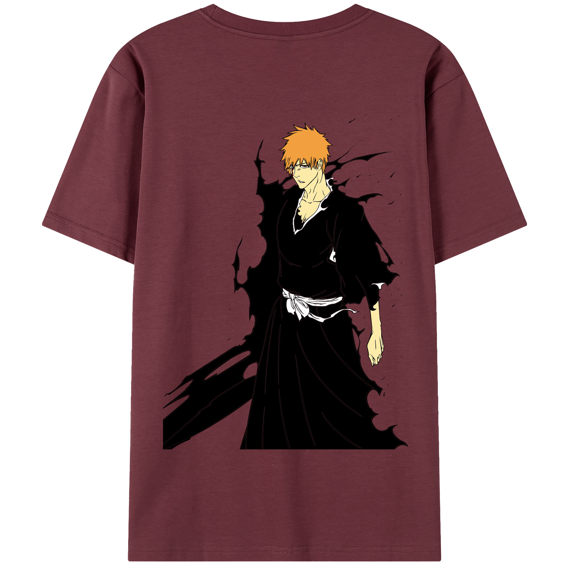 （画像用） ブリーチ 黒崎一護（くろさき いちご）BLEACH Kurosaki Ichigo 綿100％半袖Tシャツ（背面プリント）